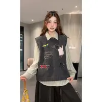 VGVL马甲秋冬款设计感刺绣高级百搭马甲女50255