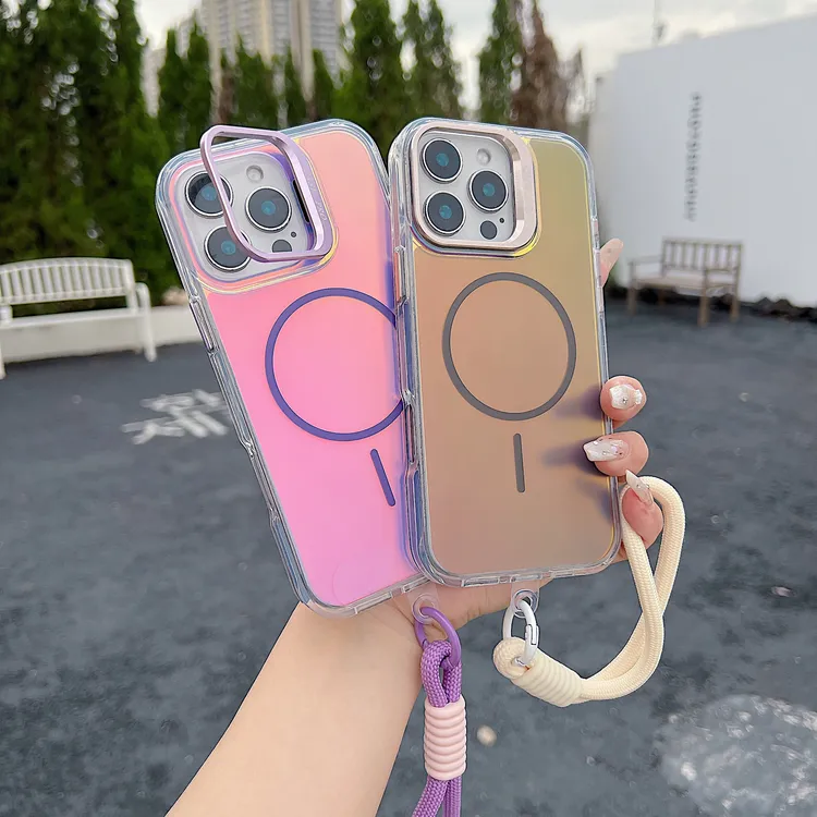 双色变色龙磁吸防摔渐变高级适用苹果11-17pm手机壳iphone带挂绳