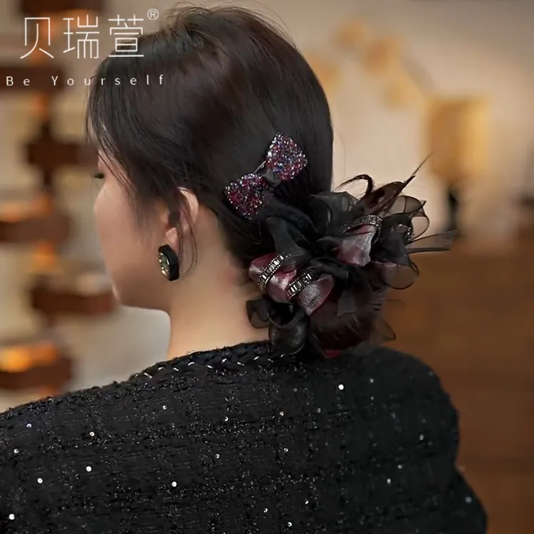 轻奢新款高级气质浪漫缎面发圈大肠发圈