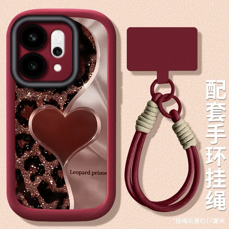 爱心豹纹适用OPPOReno14个性手机壳PLA110OPPOReno14Pro手机壳新