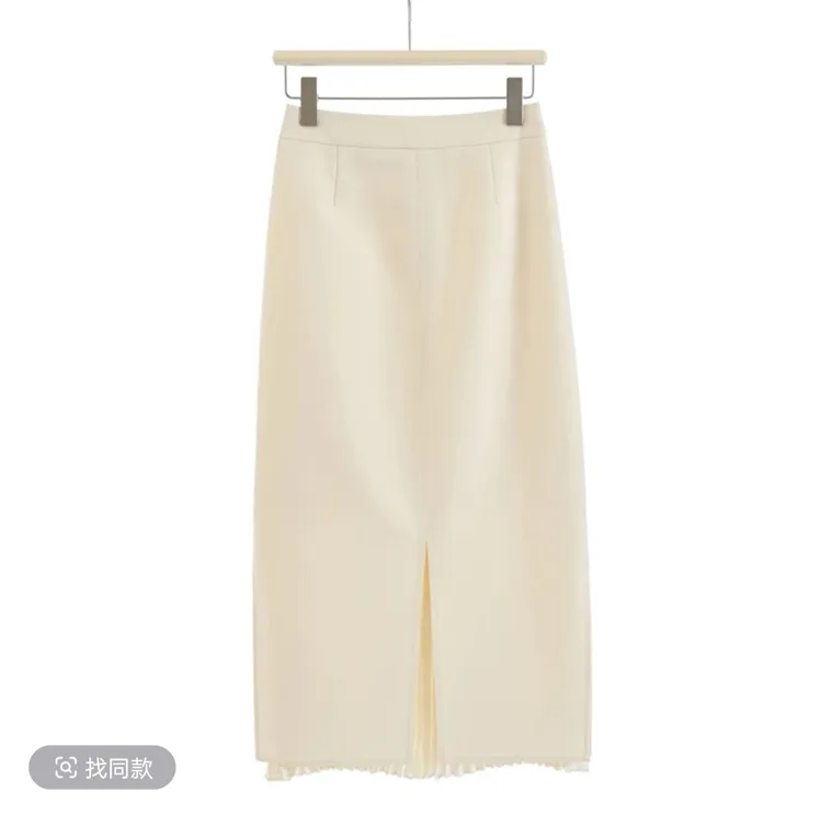 【清冷白月光】韩版春夏小众设计感拼接风琴褶半身裙通勤OL直筒裙