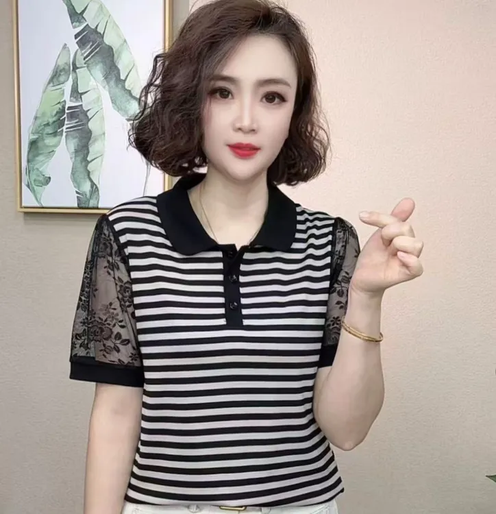 2025洋气百搭减龄显瘦新品时尚女短袖气质T恤上衣#97698