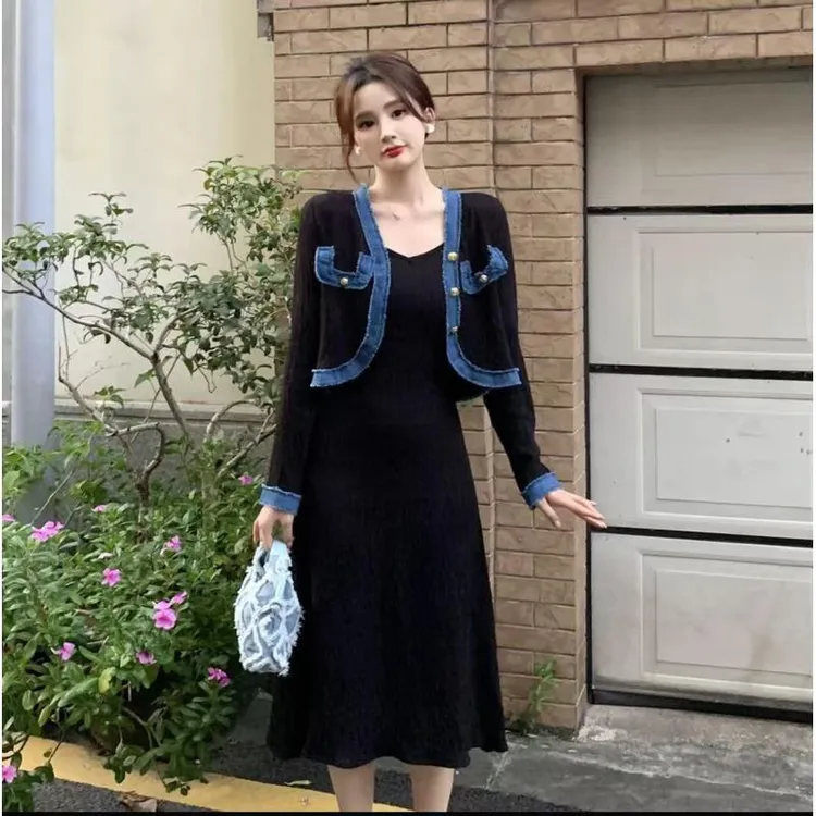 时尚长款连衣裙时尚假套装百搭背心外搭裙子夏季气质015