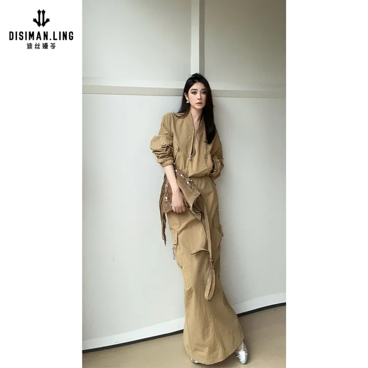 迪丝嫚苓多色套装裙气质时尚休闲女士宽松长袖原创设计小众优雅感