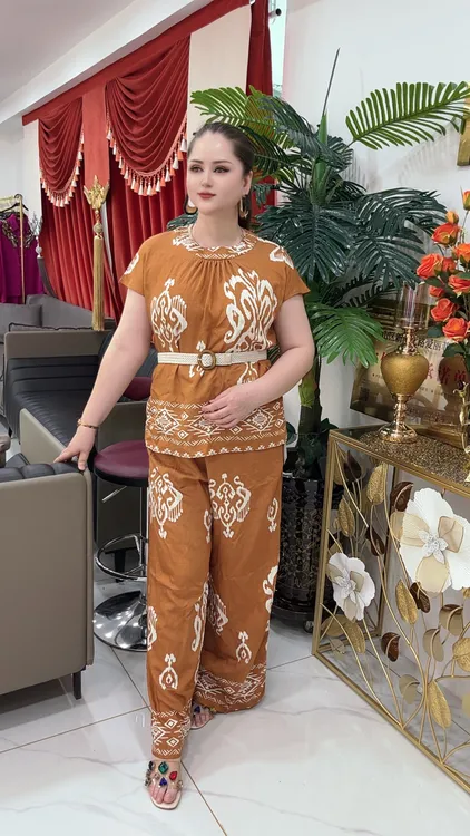 时尚套装提花民族风时尚一套套装短袖大码休闲夏季宽松中式中国风