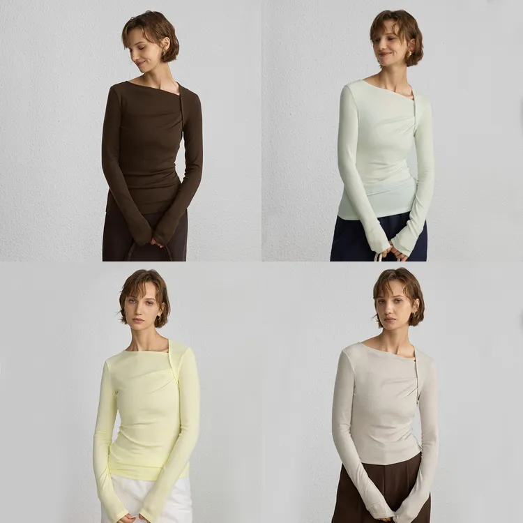 SEFASUU 莱赛尔天丝 2025新款超细绵羊毛高端长袖针织打底衫薄女