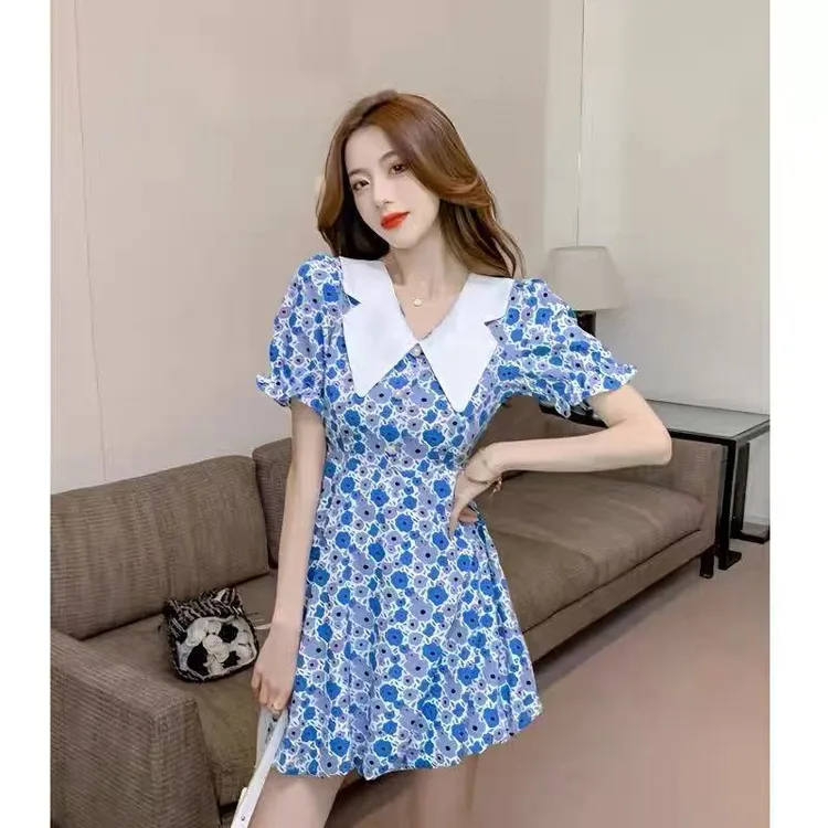 【成都•BD】NN265-时尚女装设计感新款连衣裙气质显瘦印花碎花