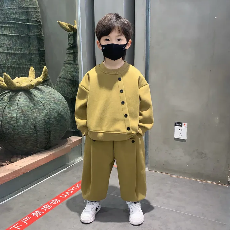 男童秋季卫衣套装2025新款韩范儿童休闲两件套时髦宝宝酷帅衣服潮