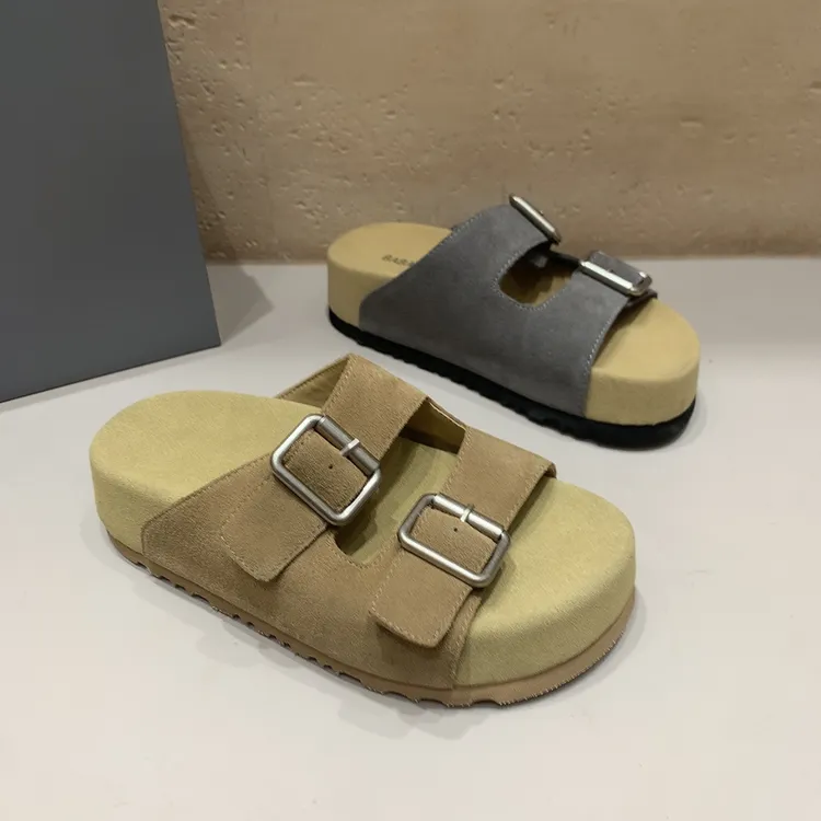 芭宝秀757-270韩版时尚厚底4公分轻奢百搭网红牛反绒皮凉鞋