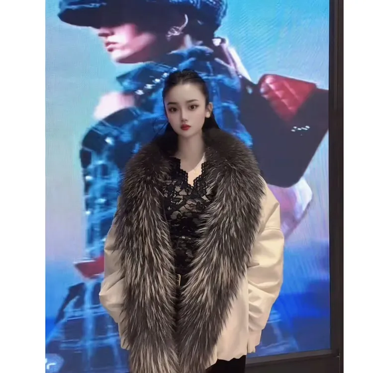 8543女装轻奢新款外套（貉子毛领）LNE-2502