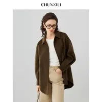 CHUNXILI/春熙里 秋冬时尚简约毛呢中长款外套D07W53023