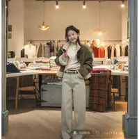 闵笑一【暖境出行】新款温柔显瘦气质设计感休闲加绒裤