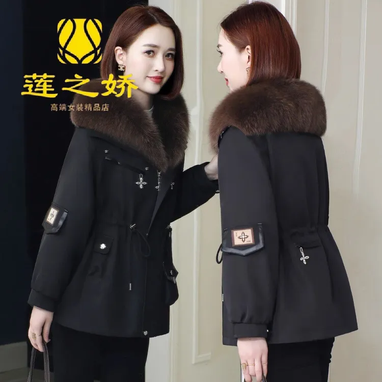清仓可拆卸真毛内胆派克服大衣女中长款2025冬时尚海宁皮草外套