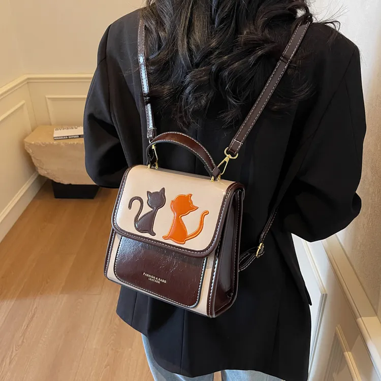 文艺小号双肩包小众洋气小背包韩版时尚百搭单肩斜挎包女包小包