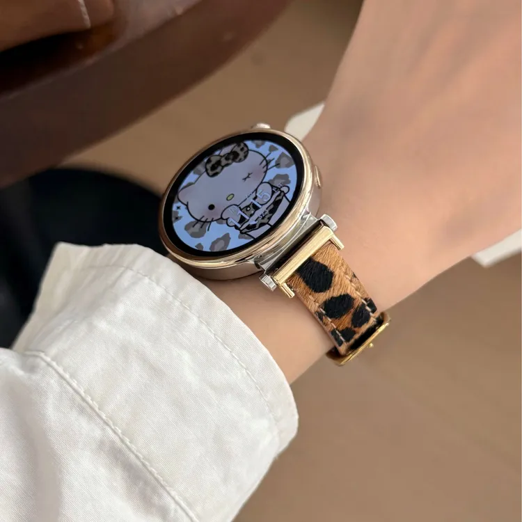 适用华为手表gt5表带豹纹毛呢fit4/fit3/2/gt3/gt5pro/gt4表带女