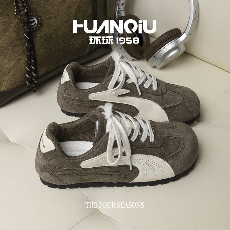 HUANQIU/环球潮流百搭舒适高颜值赛车鞋女鞋板鞋2025秋季新款复古