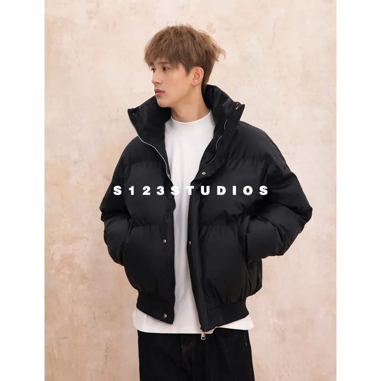 S123【口粮皮毛感】外套男女同款宽松百搭纯色保暖棉衣上衣