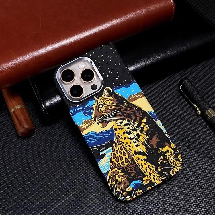 星空豹子适用苹果16promax手机壳新款凯夫拉纹理15Pro磁吸14Pro硬