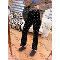 XMM.【波点牛奶绒喇叭裤】时尚百搭潮流显瘦洋气宽松保暖冬季-9322#