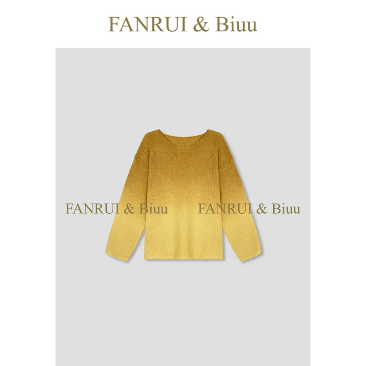FANRUI/泛芮「萤河万象」莱赛尔羊绒渐变细闪软糯舒适针织衫B18076