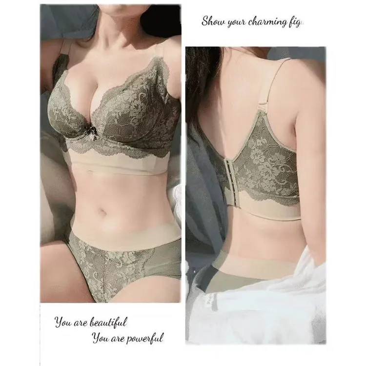 舒适透气蕾丝调整型聚拢侧收副乳文胸全包内衣美背女士薄款内衣