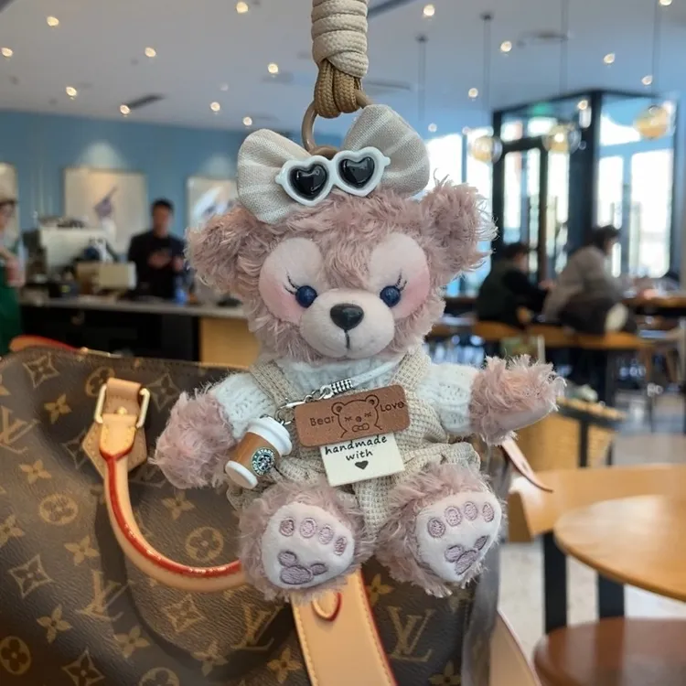 （601-680）新款雪莉玫布朗尼背带裤包包挂件可爱毛绒玩偶小熊