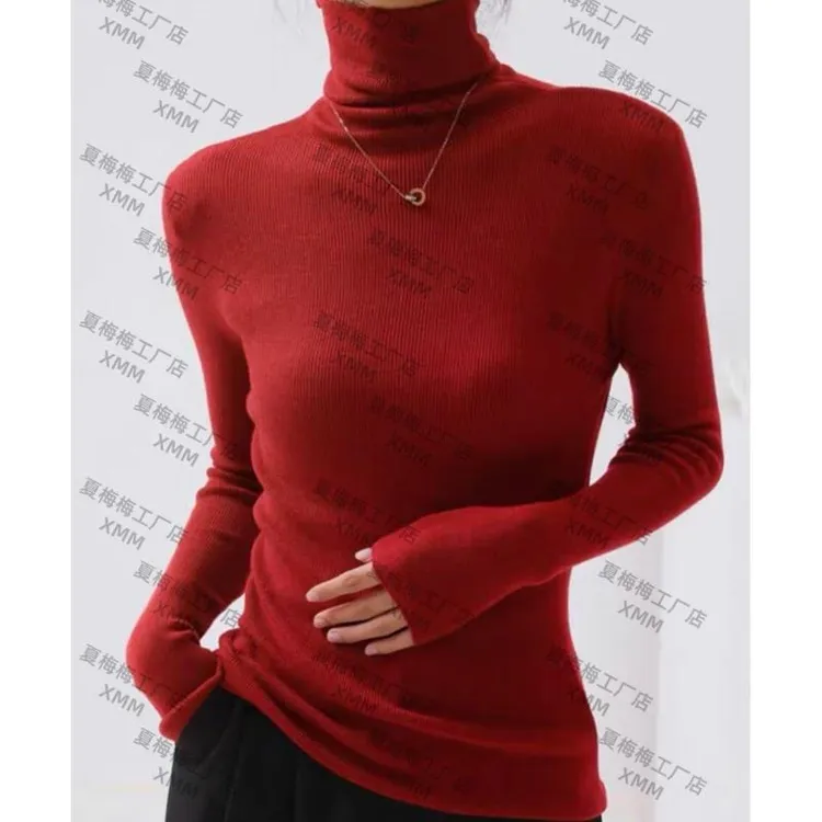 XMM.【醋酸丝羊毛打底】时尚百搭修身高弹性针织长袖保暖打底衫1501
