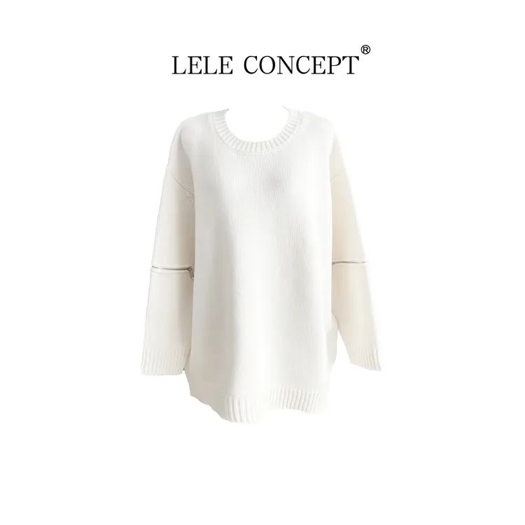 LELE CONCEPT丨都市优雅拉链圆领毛衣FA25D0280Y
