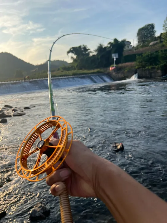 老夏渔具《藤条手把御竹盘车溪流竿》手工打造37调盘车竿全长3米3