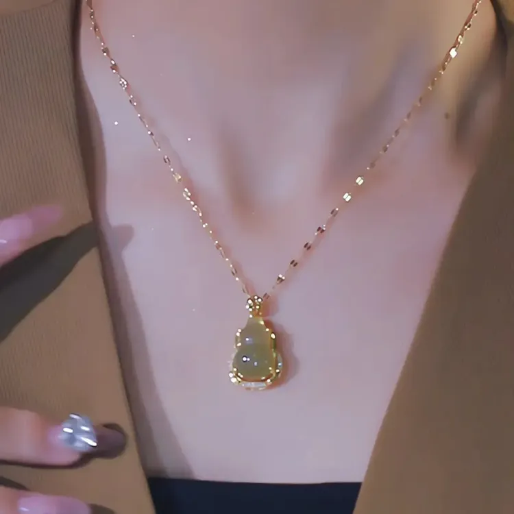 钛钢项链  2025新款 小葫芦 项链轻奢时尚毛衣链配饰高级感女百搭