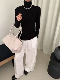 【肤感版型很好的打底】高领中领肩线前移软糯显瘦打底衫 61018