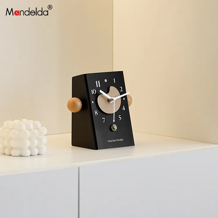 Mandelda入户玄关时钟装桌面摆件客厅电视柜酒柜摆台式座钟装饰品