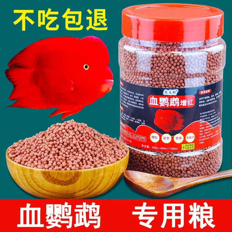 血鹦鹉鱼淡水发财鱼增红增色鱼食饲料小颗粒小型鱼观赏鱼热带鱼粮