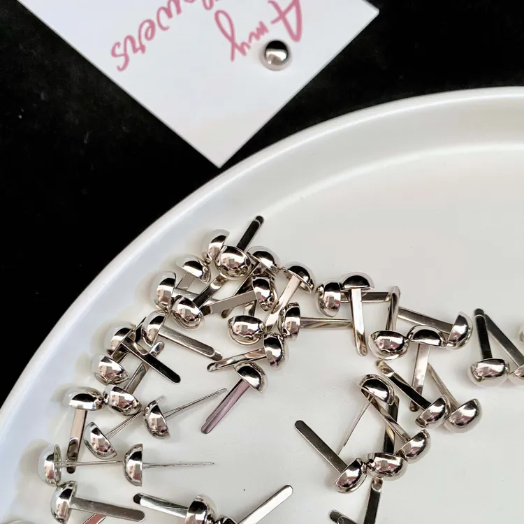 花店固定卡片圆头小胖钉 两脚钉 金色银色