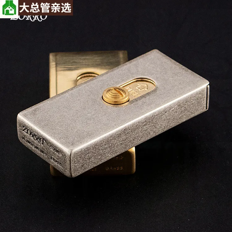 佐罗ZORRO正品火柴盒高档煤油打火机Z739上推弹射点火网红怀旧铜