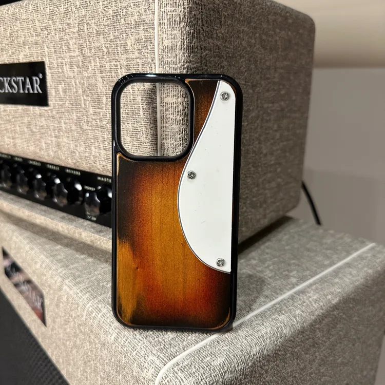 复古三色渐变（三色护板可选）电吉他手机壳防摔保护壳手机壳