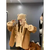 =DEEMO【奶盖雪贝】暖呼呼可拆连帽两穿仿羊羔毛麂皮外套 WZ2836