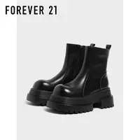 F21黑色烟筒马丁靴女2025新款秋季软厚底增高休闲百搭英伦风长靴