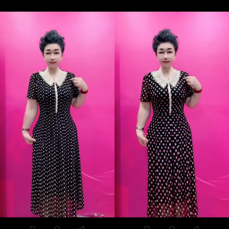 气质休闲百搭夏季碎花连衣裙显瘦收腰适合妈妈穿着