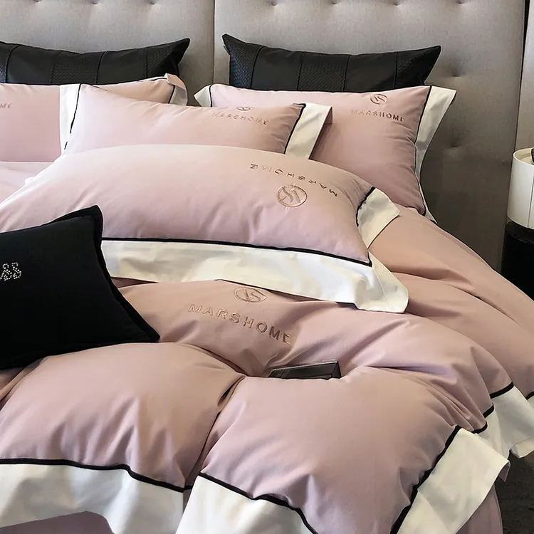 超细旦超柔长绒棉磨毛刺绣四件套秋冬加厚100%纯棉全棉床品