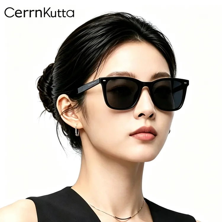 CerrnKutta男女墨镜防蓝光防紫外线偏光太阳镜方形潮流街拍时尚商品图