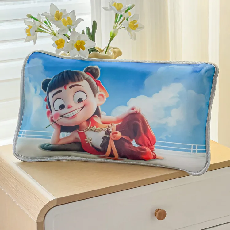 卡通小哪吒夏季凉感丝儿童30*50cm枕套单只幼儿园宝宝午睡冰丝枕