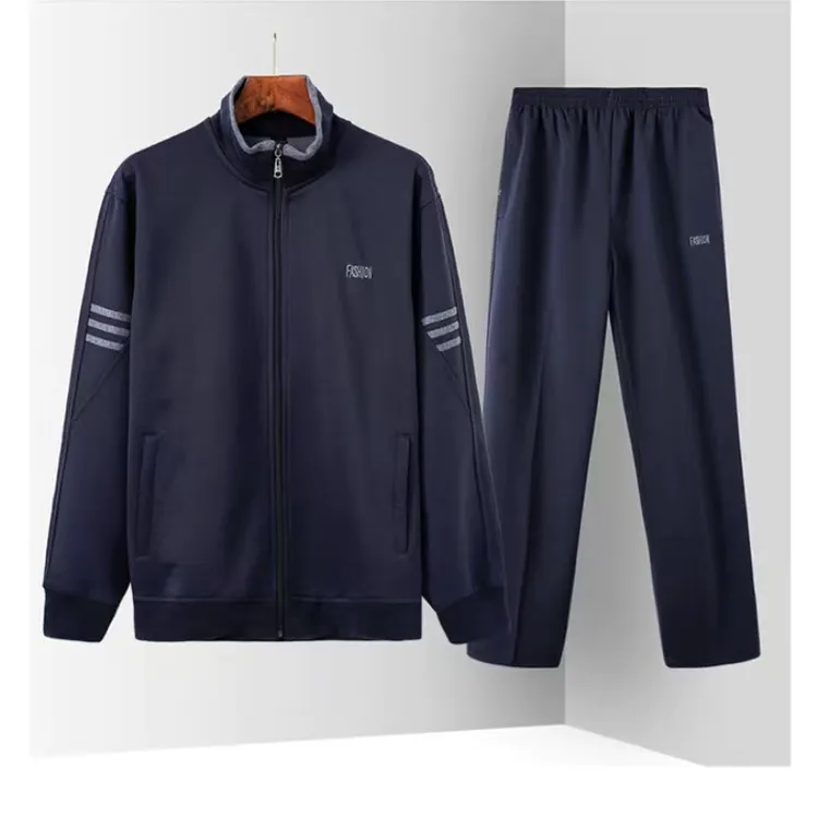 春季中老年男士高档休闲运动服套装男春秋爆款2025新款中年爸爸装