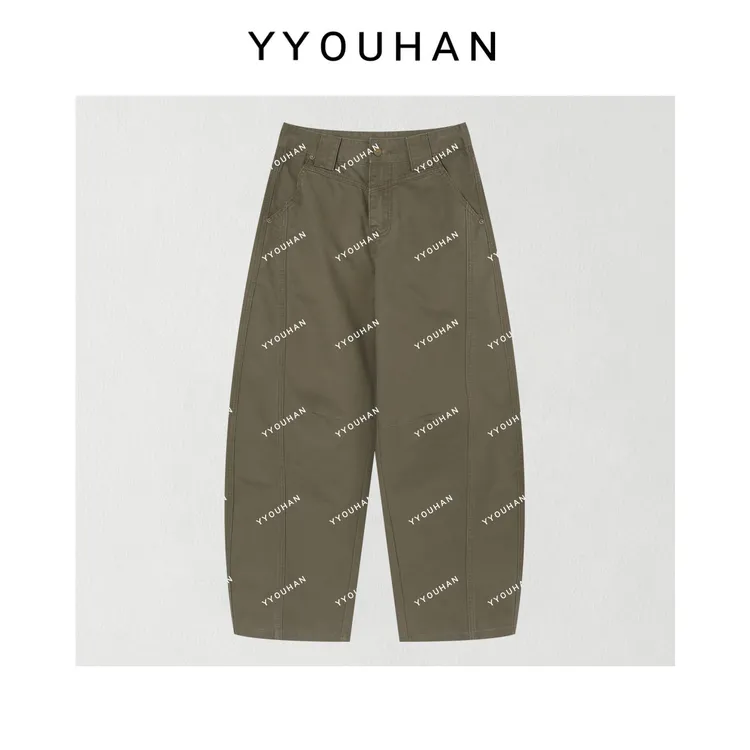 YYOUHAN 2025新款小众设计极简风双走线百搭休闲裤 2508C4593