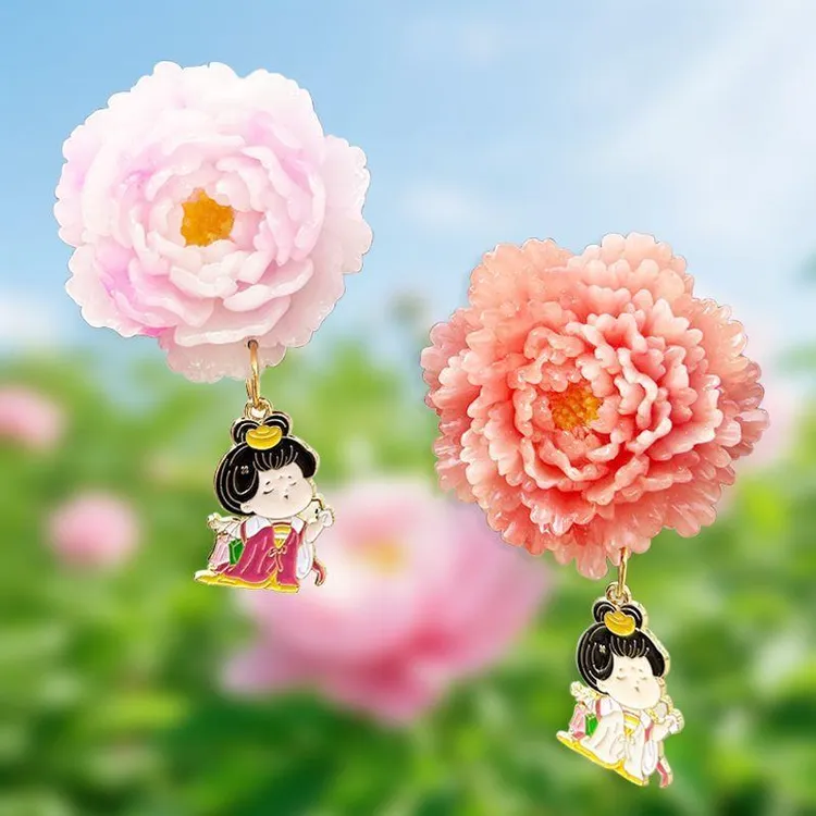 洛阳文创牡丹花冰箱贴磁贴城市旅游景点立体纪念品个性创意伴手礼