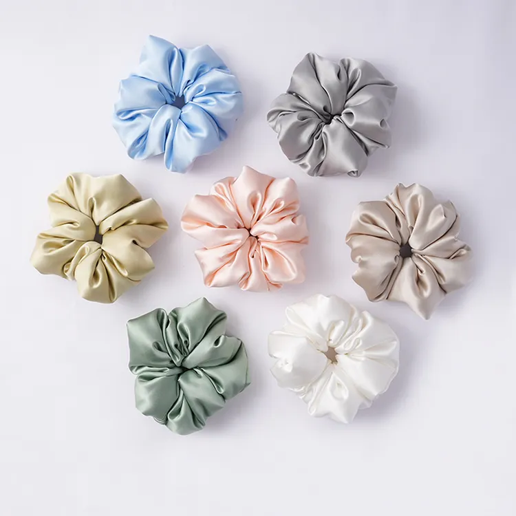 真丝大肠发圈填充羽绒棉8厘米宽高弹力耐用发绳头饰81039微瑕疵