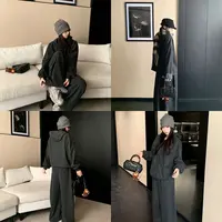 韩系复古慵懒风高级感休闲松弛纯色运动加长卫裤女秋上新款百搭