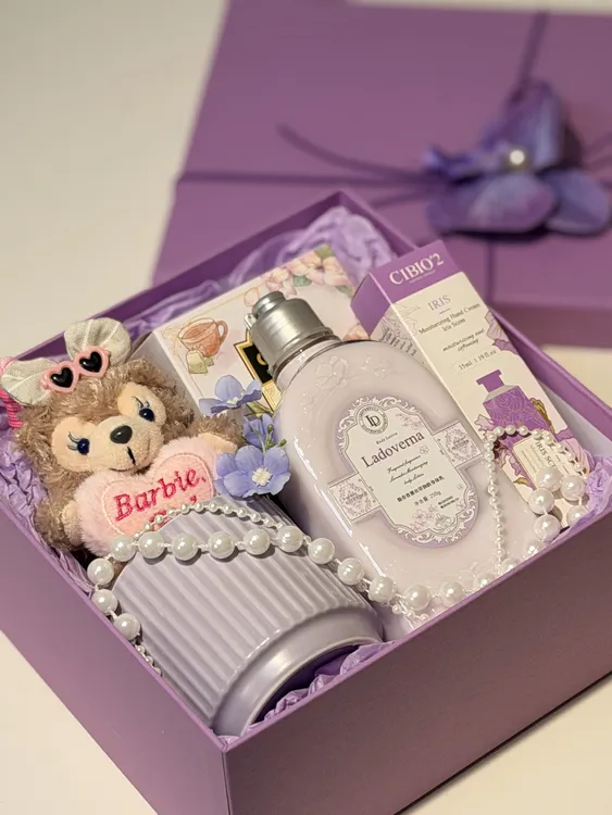 蝴蝶兰马卡龙双层加厚礼盒高级伴手礼/生日礼物