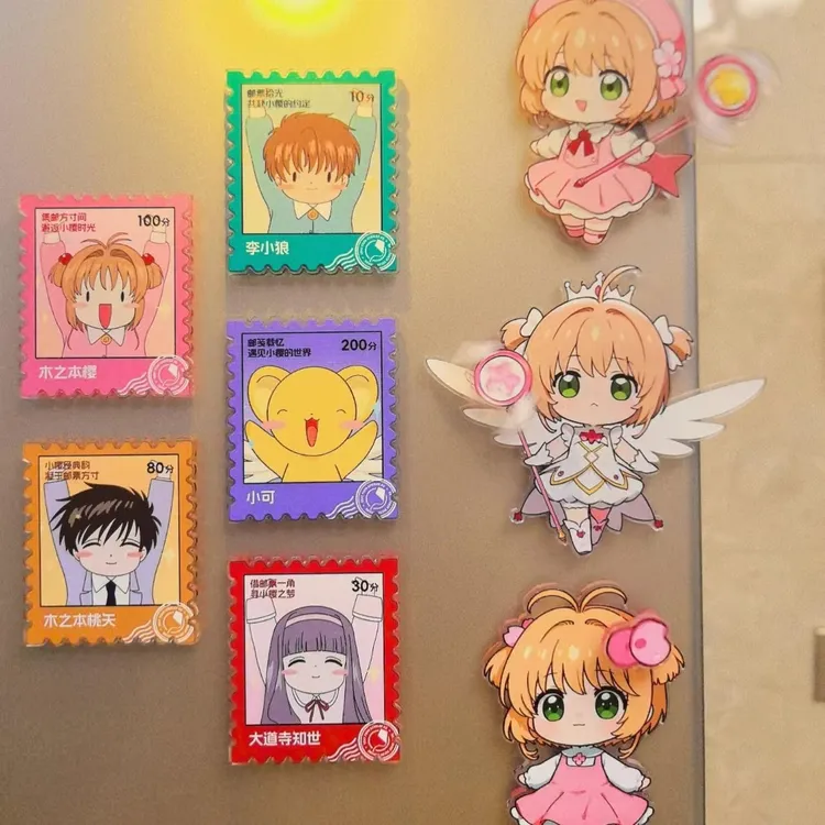百变小樱旋转冰箱贴魔卡少女樱Q版可爱创意磁吸贴家居装饰礼物