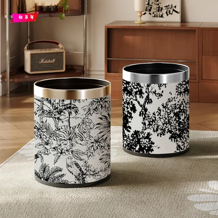 客厅中古风家用垃圾桶中式客厅卧室卫生间双层卫生桶纸篓收纳
